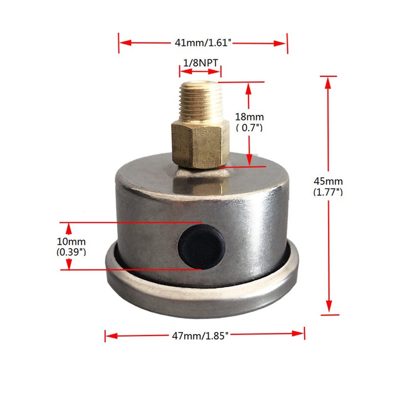 CYONRUAN Universal Fuel Pressure Gauge Liquid 0-100psi Oil Press Gauge 1/8"" NPT with an 6 Fuel Pressure Take Off Fitting 6an Adapter - Image 3